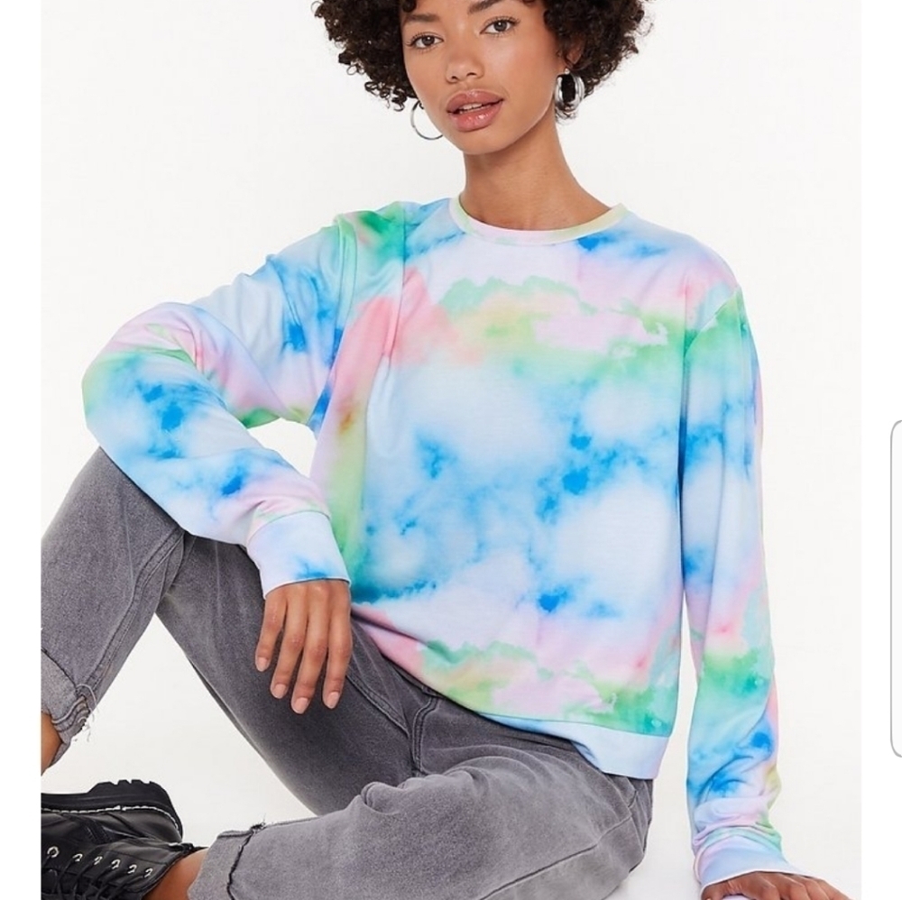 NASTY GAL Out Of This World Tie Dye Sweatshirt